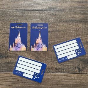 Disney Walt Disney World 50th Anniversary Limited Edition Luggage Tag Set of 4